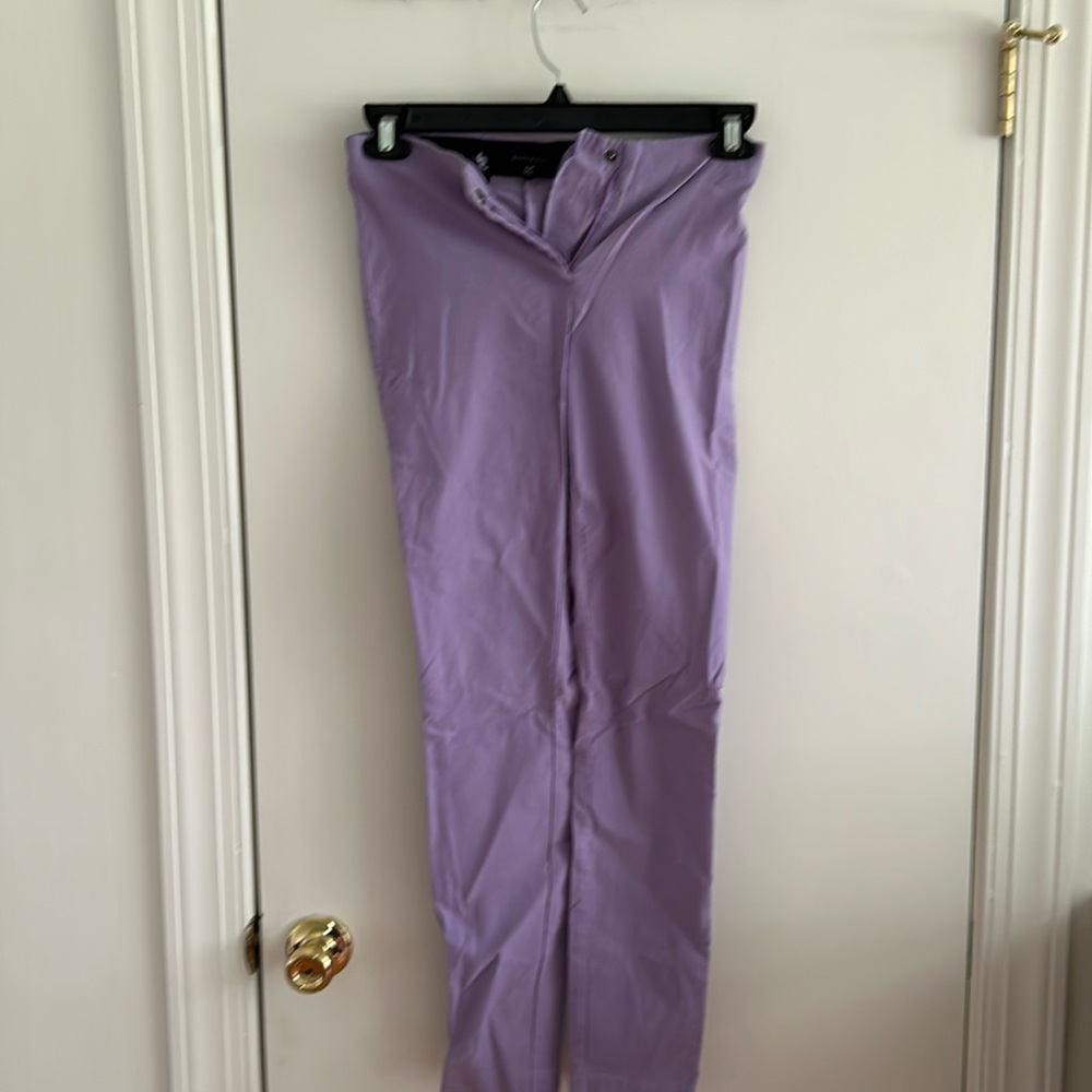 Violets & Roses purple work pants